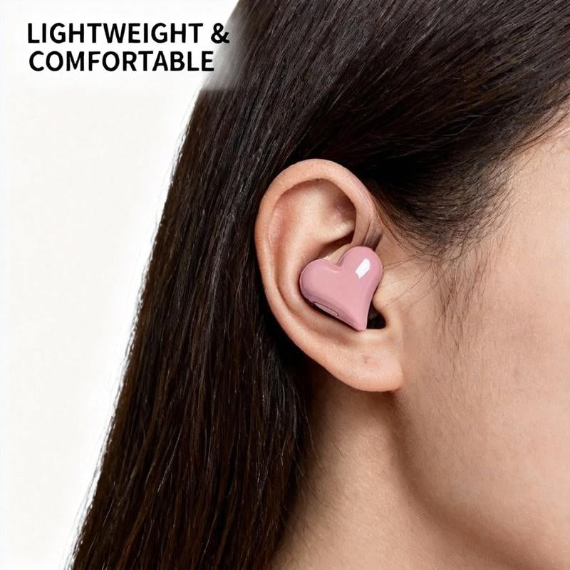 Avamoon Heart Shape Wireless Noise Cancelling In-Ear Gaming Headset with LED Touch Control for Girls and Women Electronic Gift Made of Durable PC ABS Material Bluetooth 5.3 Connection Clear Calls IPX4 Water Resistant